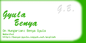 gyula benya business card